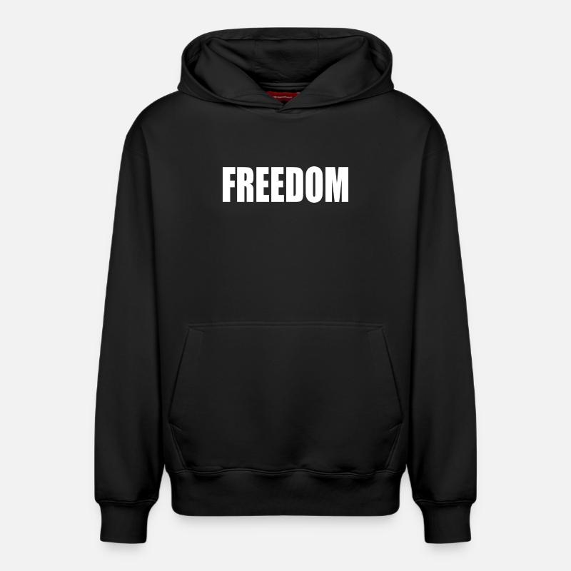 Liberté - Sweat à capuche unisexe décontracté en coton biologique – de SPREAD - noir