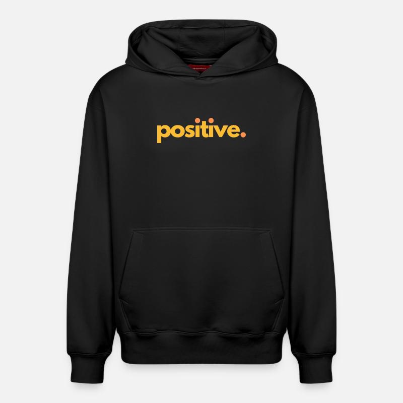 positif.04 - Sweat à capuche unisexe décontracté en coton biologique – de SPREAD - noir