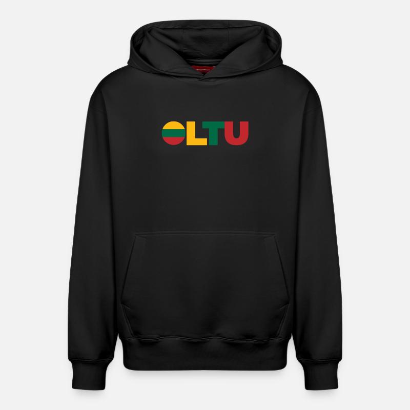Lituanie - Sweat à capuche unisexe décontracté en coton biologique – de SPREAD - noir