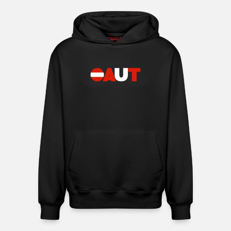 Autriche - Sweat à capuche unisexe décontracté en coton biologique – de SPREAD - noir