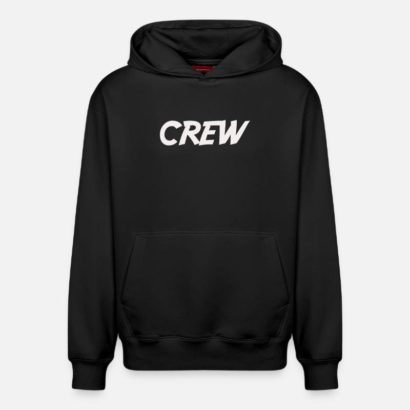 crew_-2- - Sweat à capuche unisexe décontracté en coton biologique – de SPREAD - noir