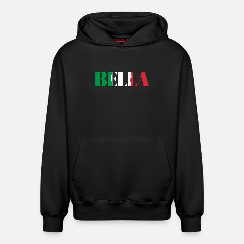 Bella Italia - Sweat à capuche unisexe décontracté en coton biologique – de SPREAD - noir
