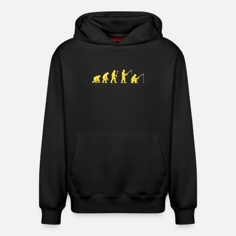 Fischereievolution Pfad Design - Relaxed Unisex Organic Hoodie – von SPREAD - Schwarz