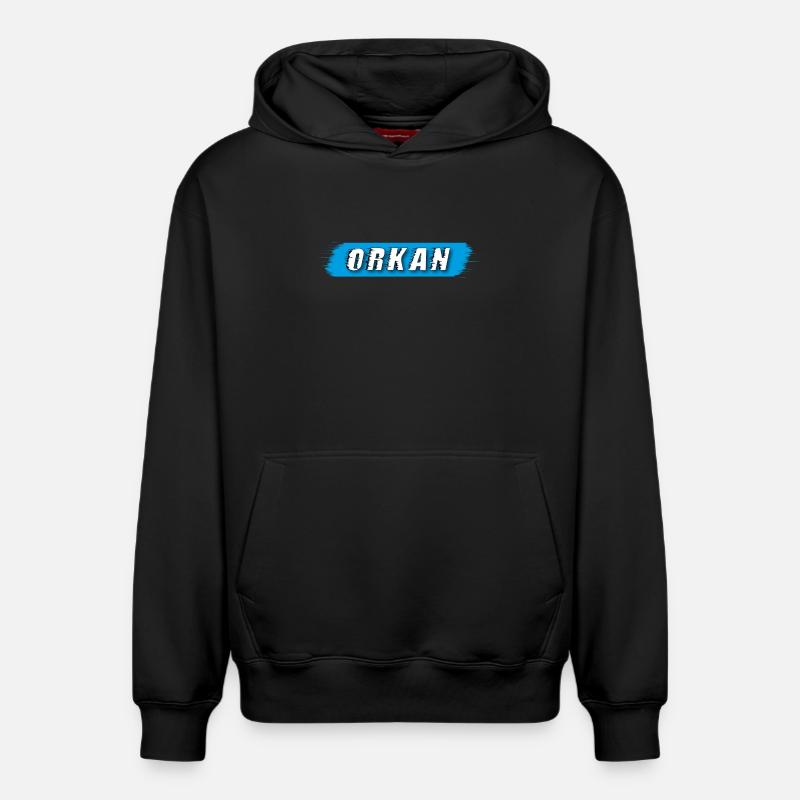 Lettrage ouragan - Sweat à capuche unisexe décontracté en coton biologique – de SPREAD - noir