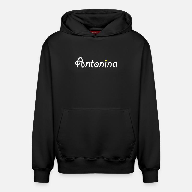 Antonina - Sweat à capuche unisexe décontracté en coton biologique – de SPREAD - noir