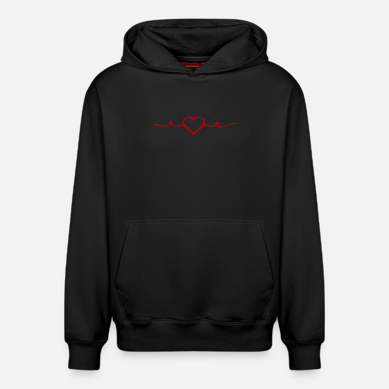 Cadeau rouge de la Saint-Valentin - Sweat à capuche unisexe décontracté en coton biologique – de SPREAD - noir