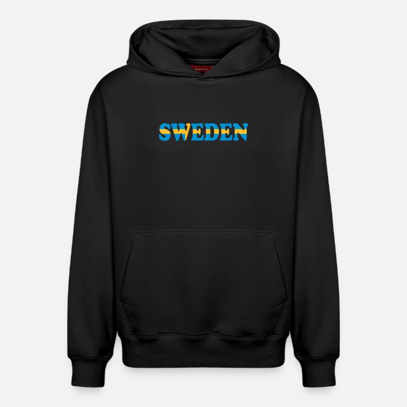 SWEDEN - Sweat à capuche unisexe décontracté en coton biologique – de SPREAD - noir