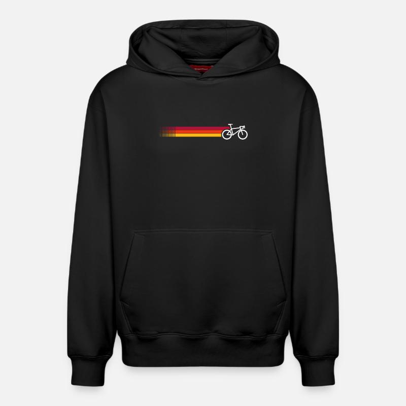 Silhouette vélo Sunset Stripes - Sweat à capuche unisexe décontracté en coton biologique – de SPREAD - noir