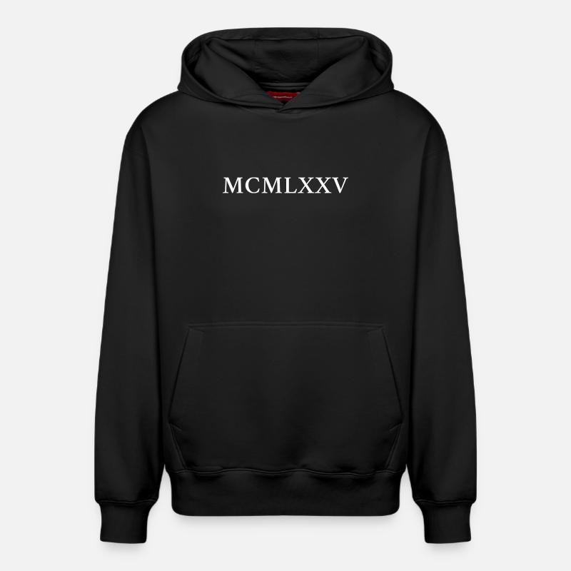 MCMLXXV (1975) - Sweat à capuche unisexe décontracté en coton biologique – de SPREAD - noir