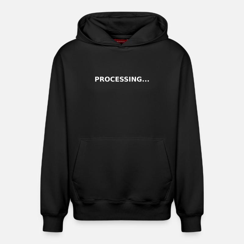 PROCESSING… - Relaxed Unisex Organic Hoodie – von SPREAD - Schwarz
