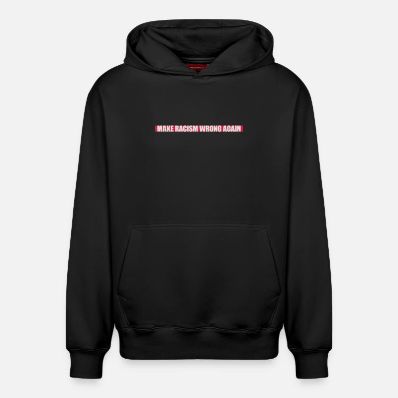 make racism wrong again - Relaxed Unisex Organic Hoodie – von SPREAD - Schwarz