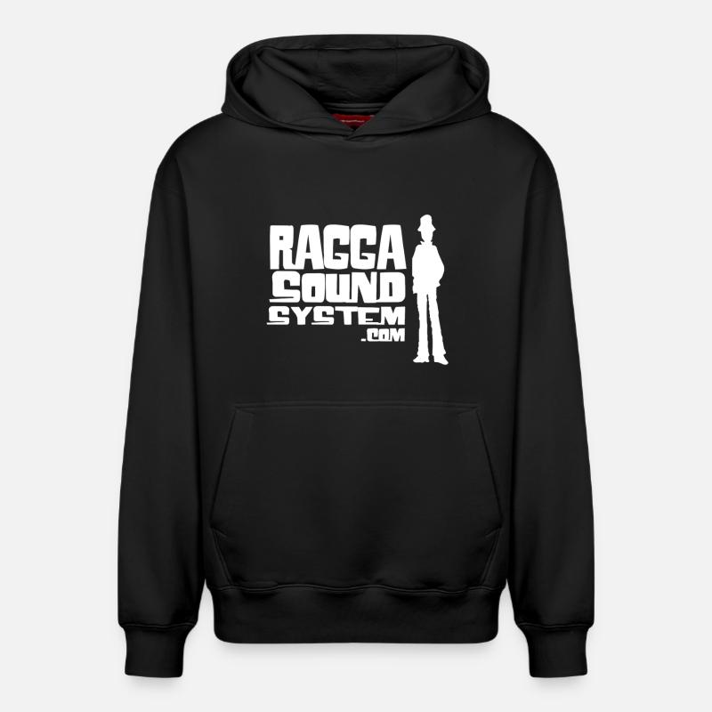 ragga-sound-system-logo-W - Sweat à capuche unisexe décontracté en coton biologique – de SPREAD - noir