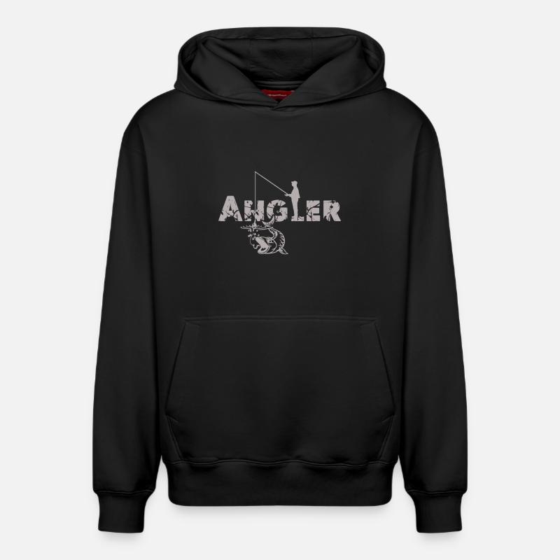 Cadeau de poisson pêcheur - Sweat à capuche unisexe décontracté en coton biologique – de SPREAD - noir