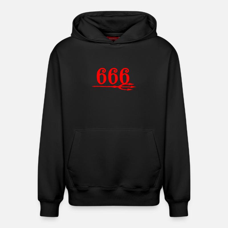 666 Devils Trident - Relaxed Unisex Organic Hoodie – von SPREAD - Schwarz