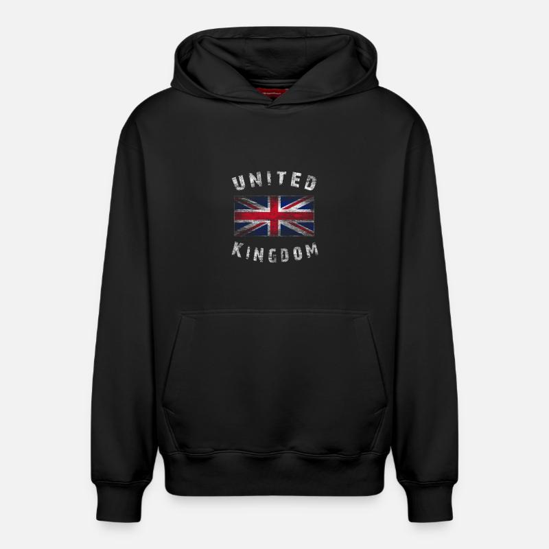 Union Jack - Royaume-Uni - Sweat à capuche unisexe décontracté en coton biologique – de SPREAD - noir