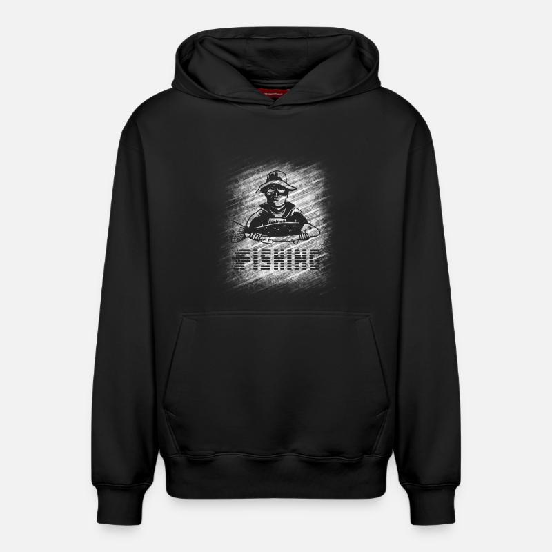 Pêche - Sweat à capuche unisexe décontracté en coton biologique – de SPREAD - noir