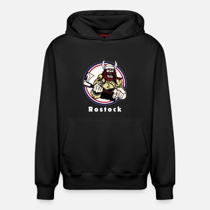 Rostock Vikings - Sweat à capuche unisexe décontracté en coton biologique – de SPREAD - noir