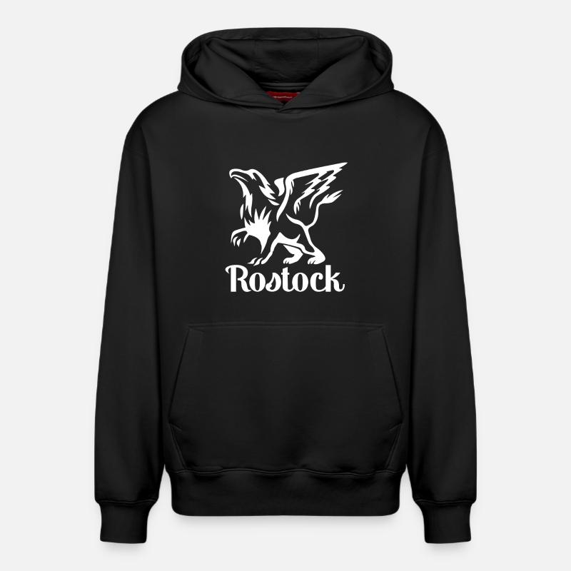 Rostock Greif HRO - Conception - Sweat à capuche unisexe décontracté en coton biologique – de SPREAD - noir