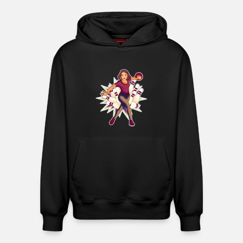 Bowling Queen - Design - Sweat à capuche unisexe décontracté en coton biologique – de SPREAD - noir
