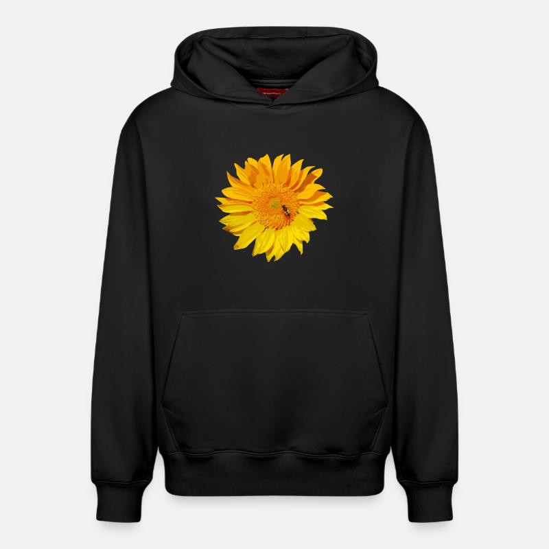tournesol - Sweat à capuche unisexe décontracté en coton biologique – de SPREAD - noir