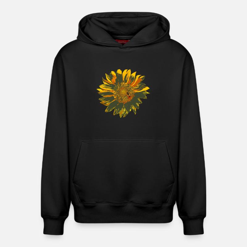 sunflower - Sweat à capuche unisexe décontracté en coton biologique – de SPREAD - noir