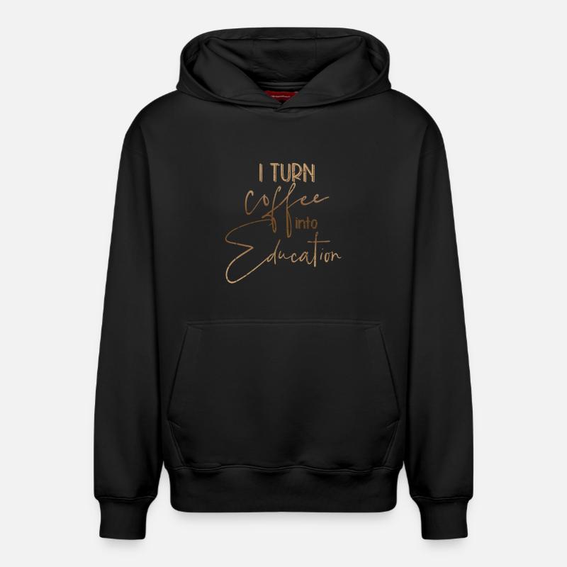 café - Sweat à capuche unisexe décontracté en coton biologique – de SPREAD - noir