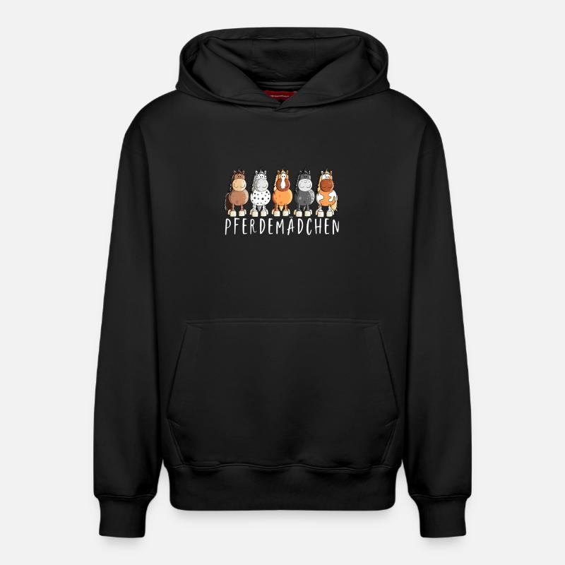 Pferdemädchen I Pferde Comic - Relaxed Unisex Organic Hoodie – von SPREAD - Schwarz