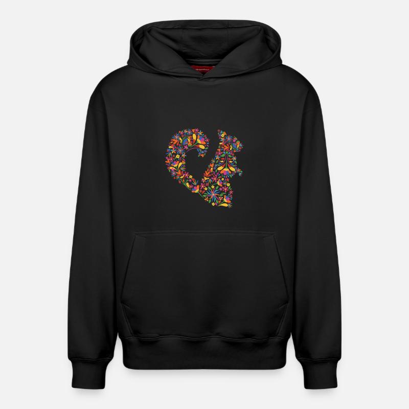 Blumen-Eichhörnchen - Relaxed Unisex Organic Hoodie – von SPREAD - Schwarz