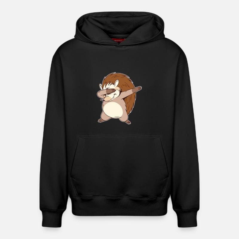 Dabbing hérisson - Sweat à capuche unisexe décontracté en coton biologique – de SPREAD - noir