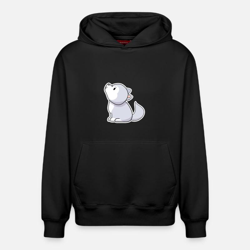 Wolf - Relaxed Unisex Organic Hoodie – von SPREAD - Schwarz