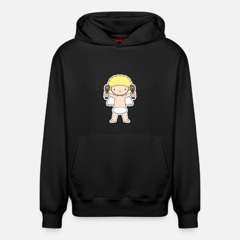 Ange - Sweat à capuche unisexe décontracté en coton biologique – de SPREAD - noir
