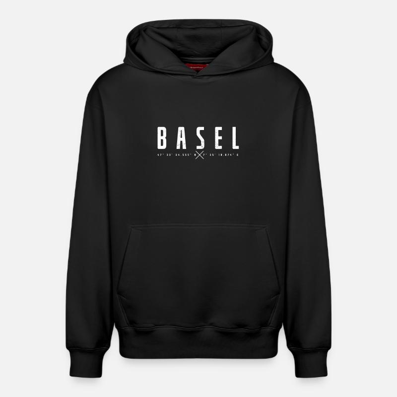 Basel Schweiz - Relaxed Unisex Organic Hoodie – von SPREAD - Schwarz