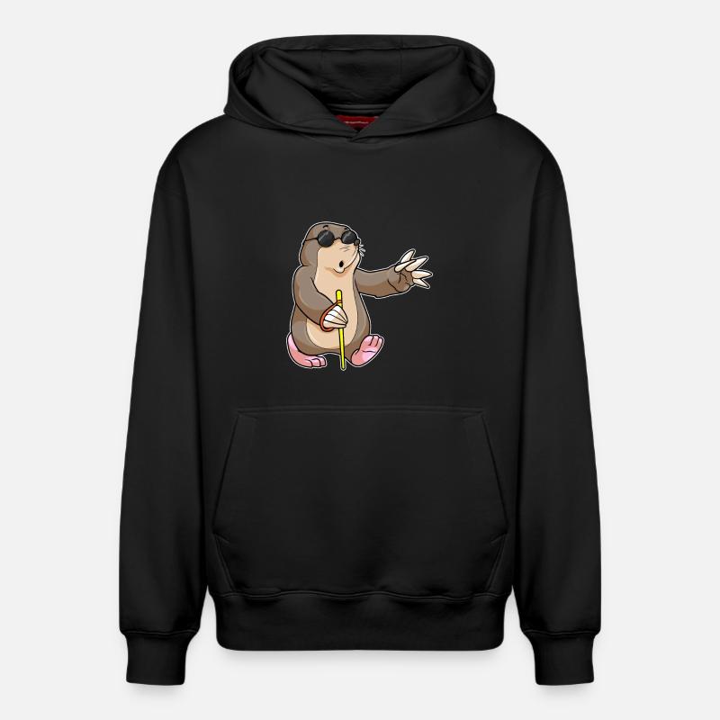 Mole Blind Drôle - Sweat à capuche unisexe décontracté en coton biologique – de SPREAD - noir