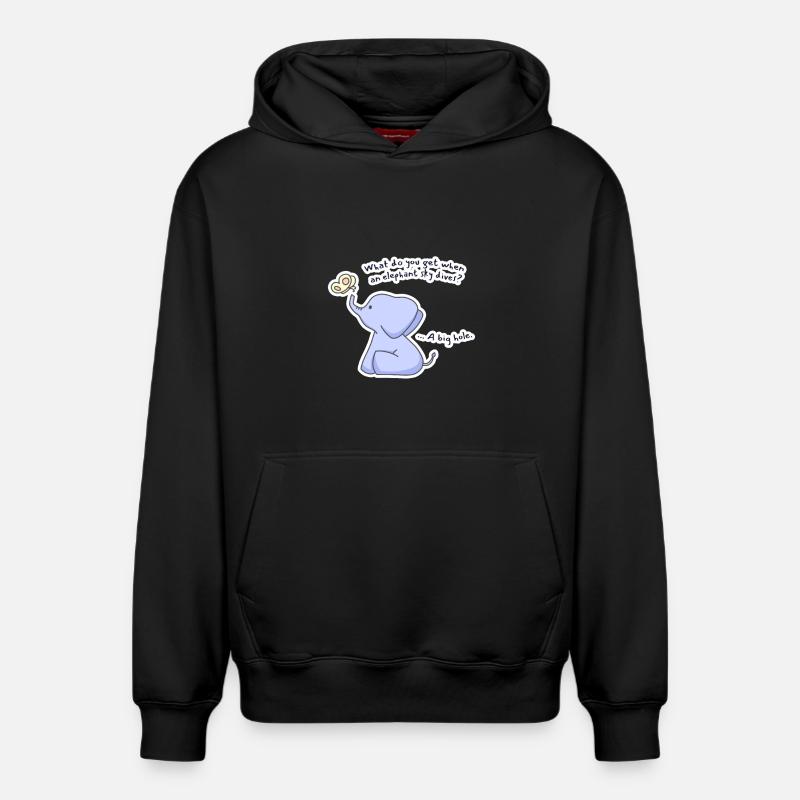 Éléphant - Sweat à capuche unisexe décontracté en coton biologique – de SPREAD - noir