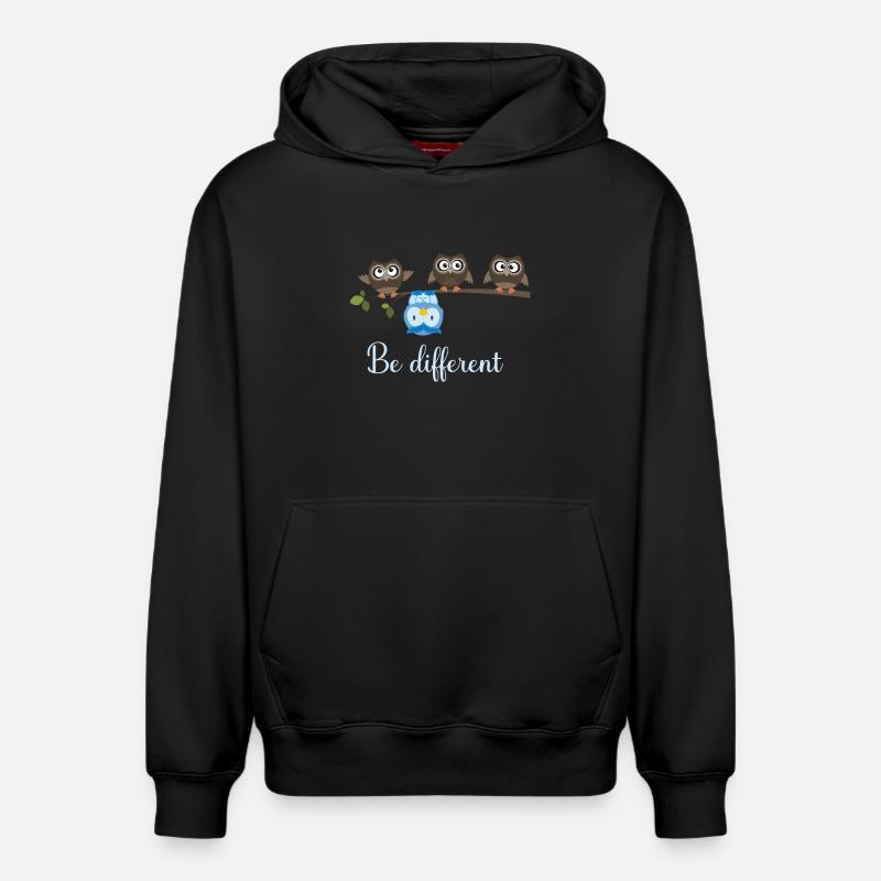 Be Different Eule - Relaxed Unisex Organic Hoodie – von SPREAD - Schwarz