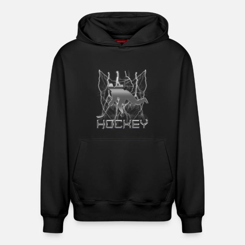 Hockey sur glace - Sweat à capuche unisexe décontracté en coton biologique – de SPREAD - noir