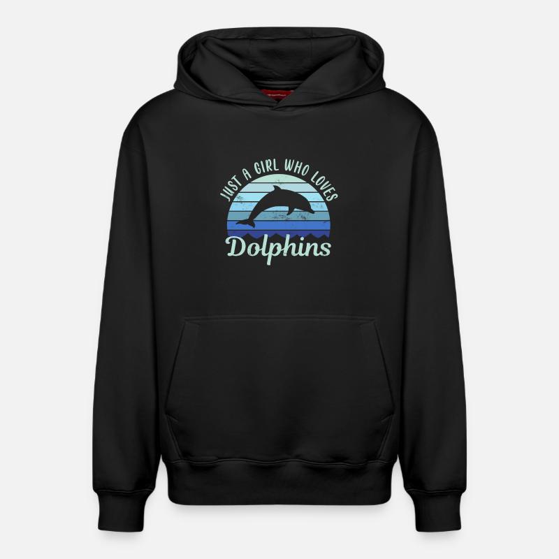 Dauphin dauphin - Sweat à capuche unisexe décontracté en coton biologique – de SPREAD - noir