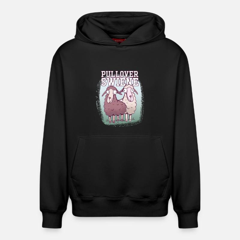 Pulloverswiene Plattdeutsch Ostfriesisch Schafe - Relaxed Unisex Organic Hoodie – von SPREAD - Schwarz