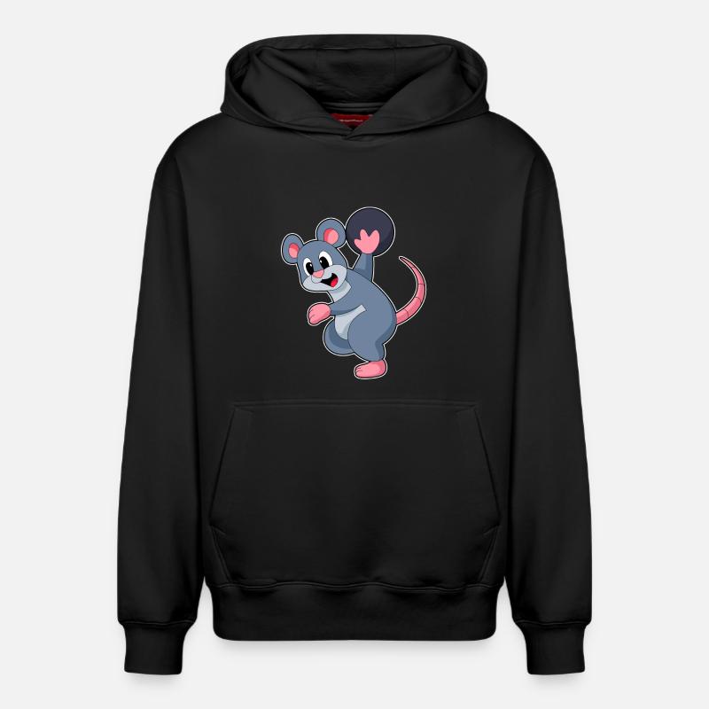 Boule de bowling rat - Sweat à capuche unisexe décontracté en coton biologique – de SPREAD - noir