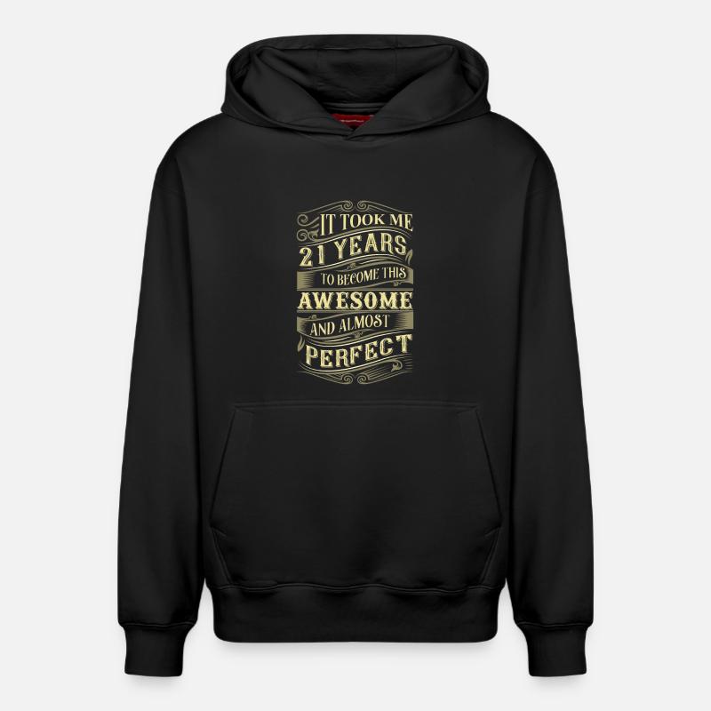 21e anniversaire - Sweat à capuche unisexe décontracté en coton biologique – de SPREAD - noir