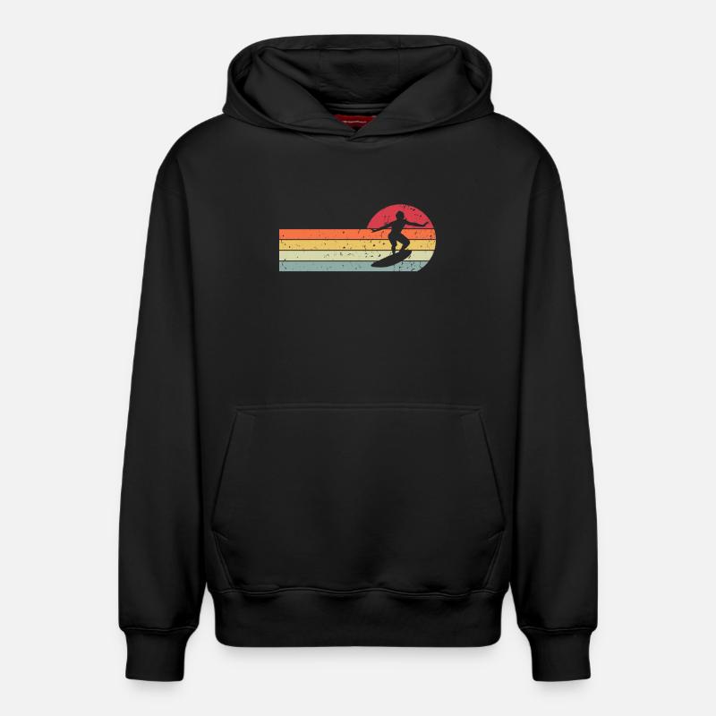 Surfeur - Sweat à capuche unisexe décontracté en coton biologique – de SPREAD - noir