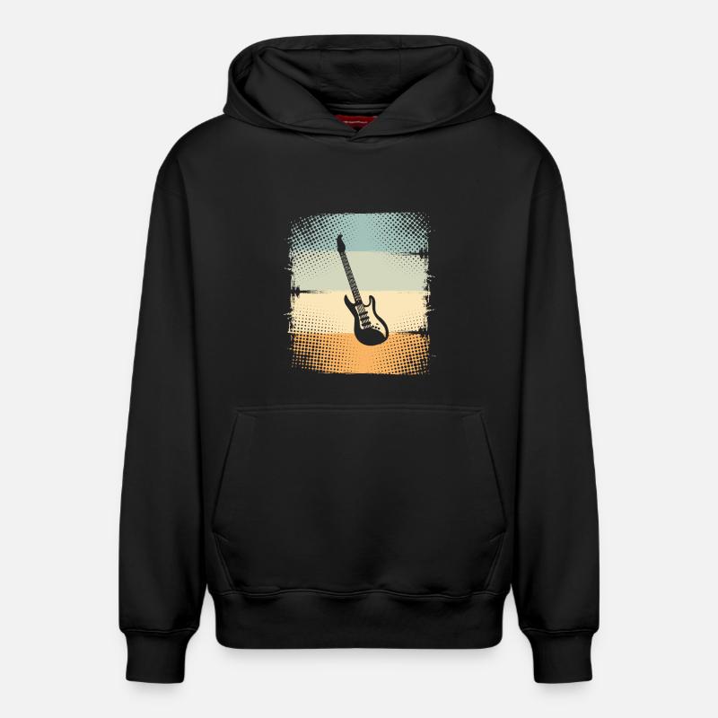 Guitare électrique - Sweat à capuche unisexe décontracté en coton biologique – de SPREAD - noir