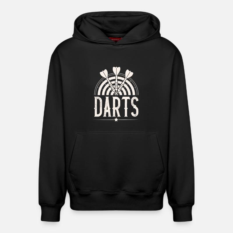 Dart Darten Fléchettes - Sweat à capuche unisexe décontracté en coton biologique – de SPREAD - noir