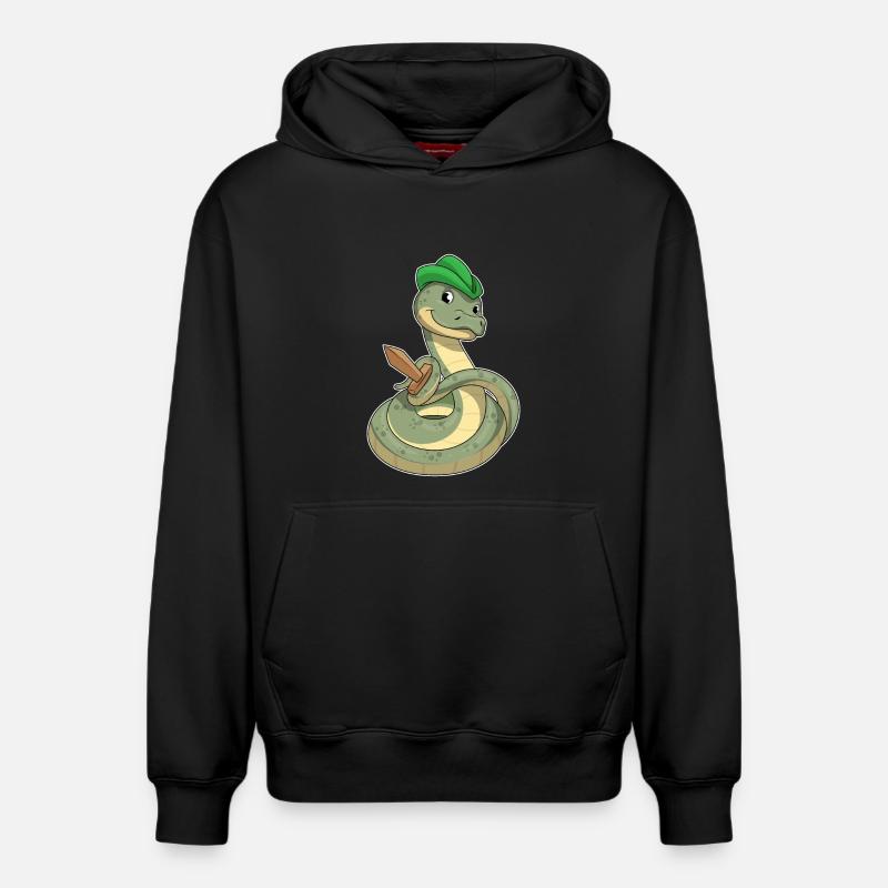 Épée Serpent - Sweat à capuche unisexe décontracté en coton biologique – de SPREAD - noir