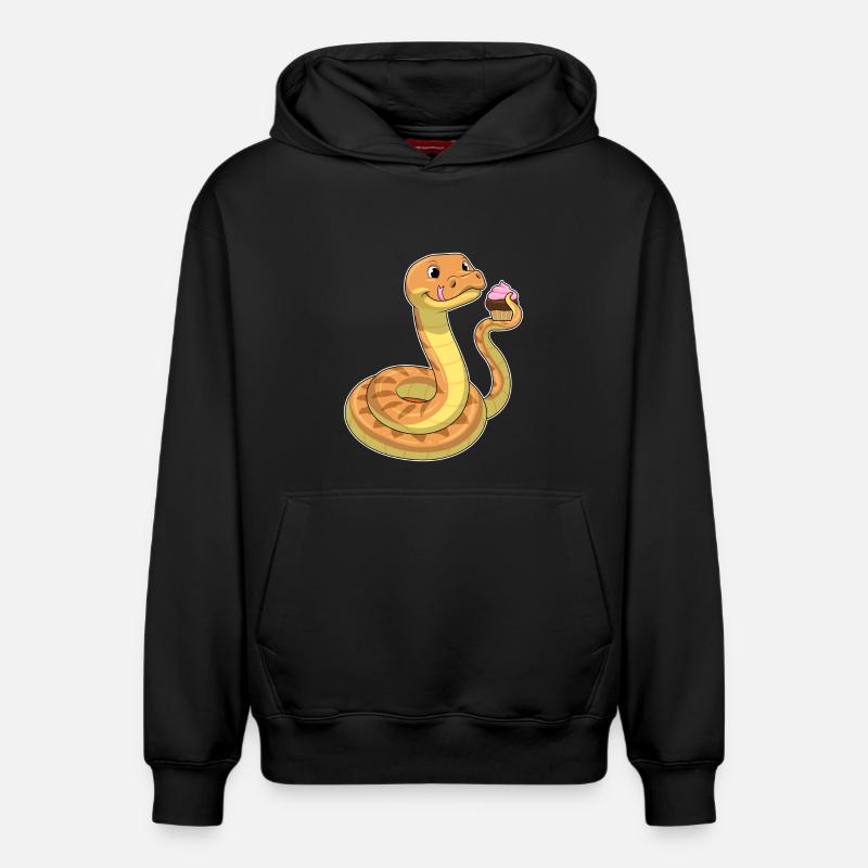 Serpent au muffin - Sweat à capuche unisexe décontracté en coton biologique – de SPREAD - noir