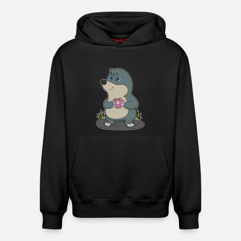 Taupe avec beignet - Sweat à capuche unisexe décontracté en coton biologique – de SPREAD - noir
