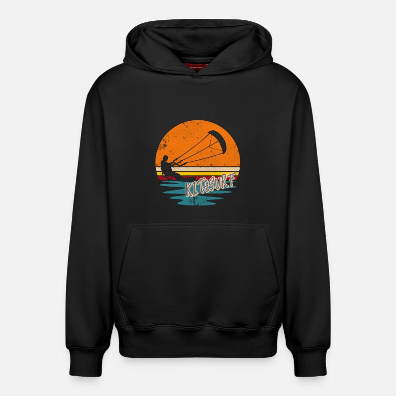 Kitesurfen Kitesurf Kitesurfer Kiteboard - Sweat à capuche unisexe décontracté en coton biologique – de SPREAD - noir