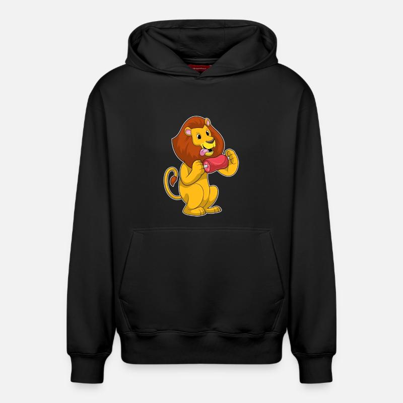 Löwe mit Fleisch - Relaxed Unisex Organic Hoodie – von SPREAD - Schwarz