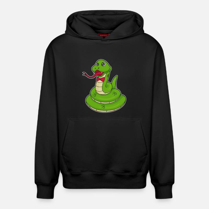 Serpent avec boucle - Sweat à capuche unisexe décontracté en coton biologique – de SPREAD - noir