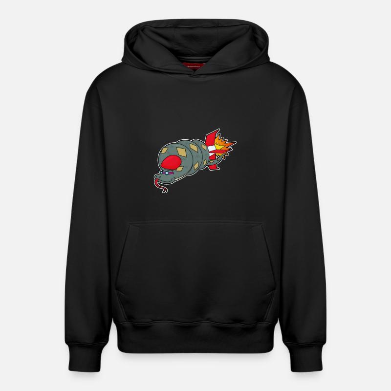 Serpent avec fusée - Sweat à capuche unisexe décontracté en coton biologique – de SPREAD - noir